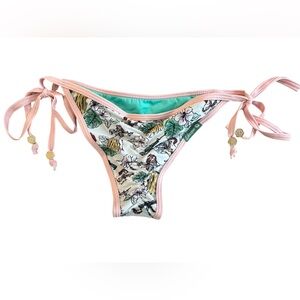 NWT DIXXON Beach Bunny Pink and Green Tropical Bikini Bottom